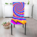 Twisted Spiral Moving Optical Illusion Dining Chair Slipcover