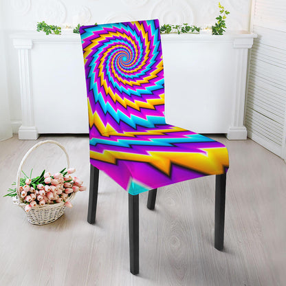 Twisted Spiral Moving Optical Illusion Dining Chair Slipcover