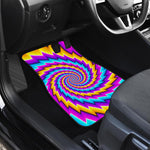 Twisted Spiral Moving Optical Illusion Front and Back Car Floor Mats