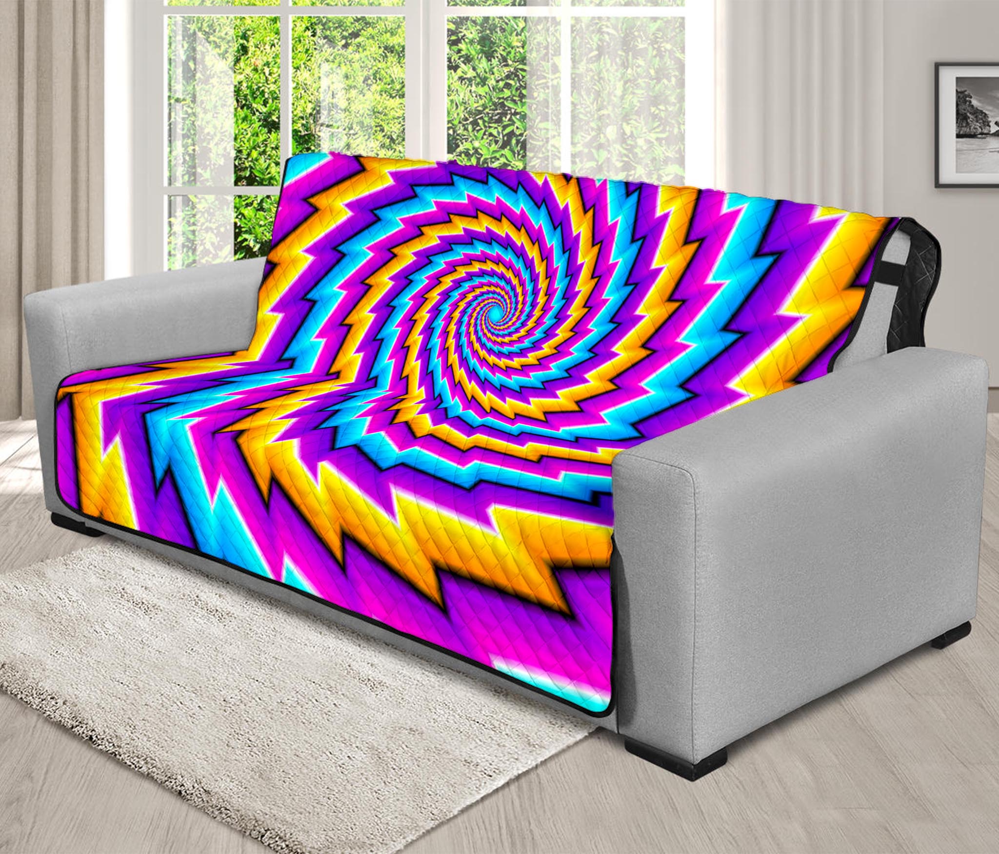 Twisted Spiral Moving Optical Illusion Futon Protector