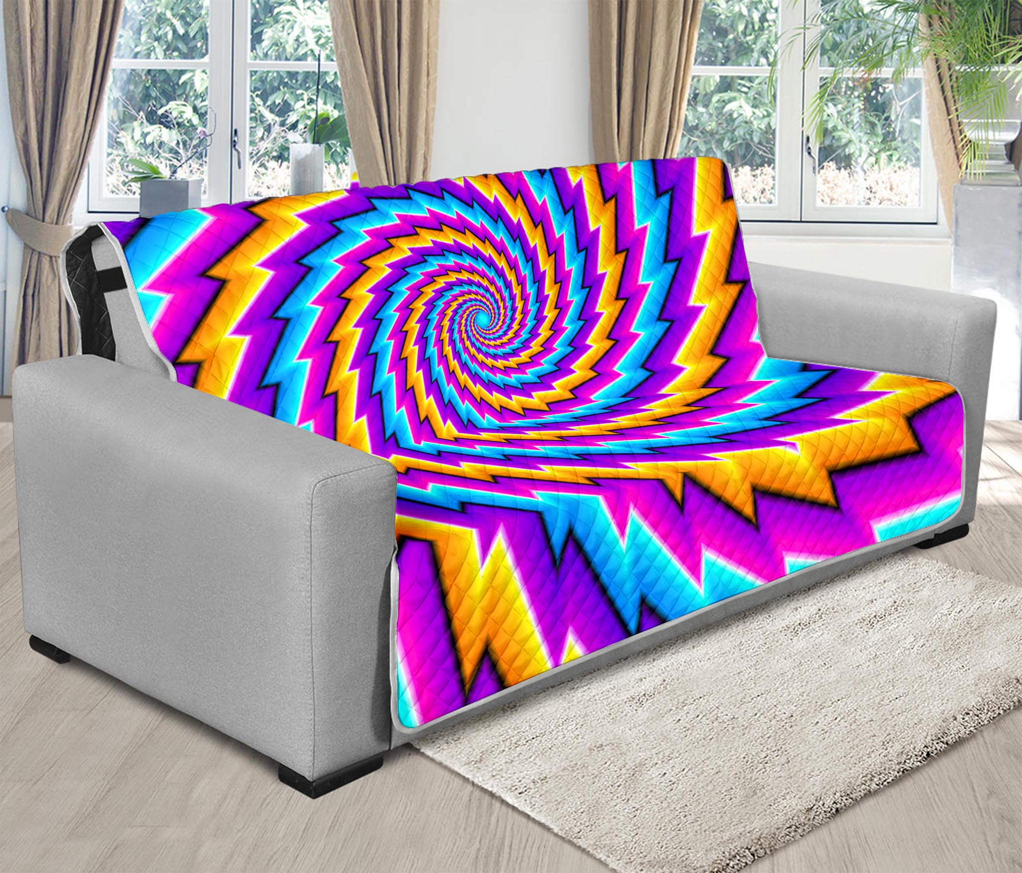 Twisted Spiral Moving Optical Illusion Futon Protector