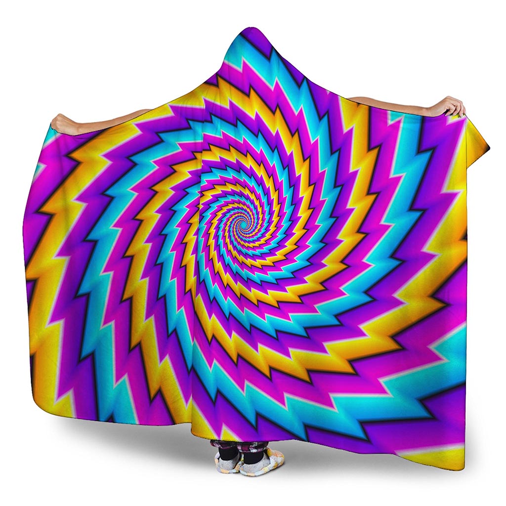 Twisted Spiral Moving Optical Illusion Hooded Blanket