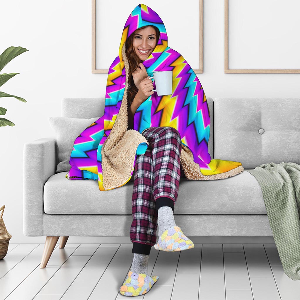 Twisted Spiral Moving Optical Illusion Hooded Blanket