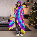 Twisted Spiral Moving Optical Illusion Hooded Blanket