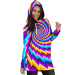 Twisted Spiral Moving Optical Illusion Hoodie Dress GearFrost