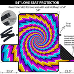 Twisted Spiral Moving Optical Illusion Loveseat Protector