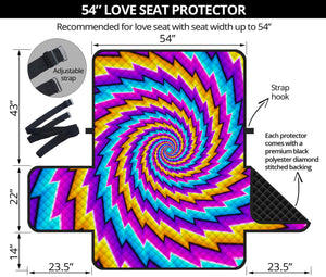 Twisted Spiral Moving Optical Illusion Loveseat Protector