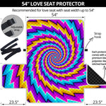 Twisted Spiral Moving Optical Illusion Loveseat Protector