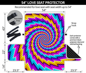 Twisted Spiral Moving Optical Illusion Loveseat Protector