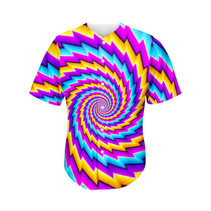 Twisted Spiral Moving Optical Illusion Men's Baseball Jersey