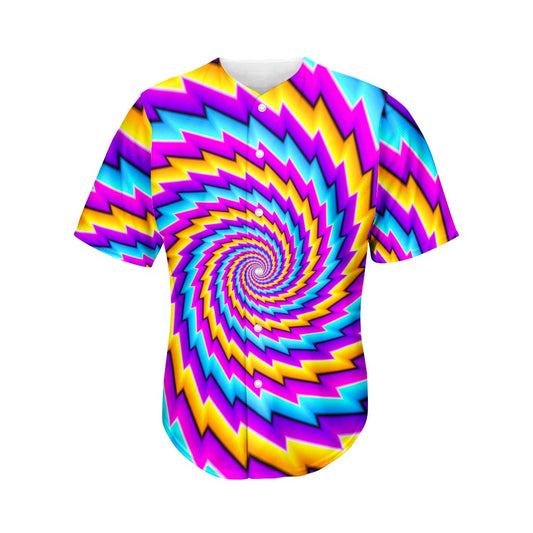 Twisted Spiral Moving Optical Illusion Men's Baseball Jersey