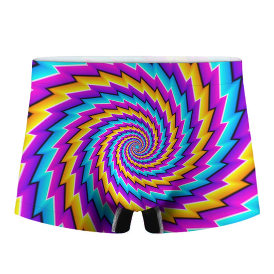 Twisted Spiral Moving Optical Illusion Men's Boxer Briefs