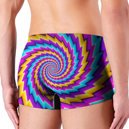 Twisted Spiral Moving Optical Illusion Men's Boxer Briefs