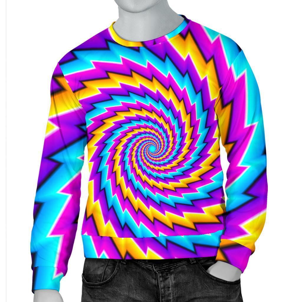 Twisted Spiral Moving Optical Illusion Men's Crewneck Sweatshirt GearFrost