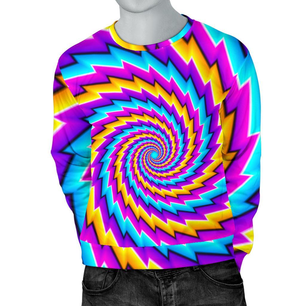 Twisted Spiral Moving Optical Illusion Men's Crewneck Sweatshirt GearFrost