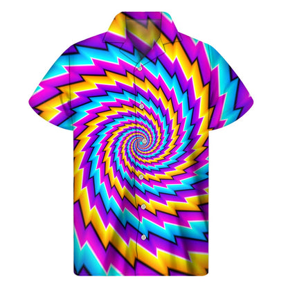 Twisted Spiral Moving Optical Illusion Men's Short Sleeve Shirt