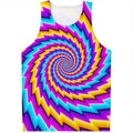 Twisted Spiral Moving Optical Illusion Men's Tank Top