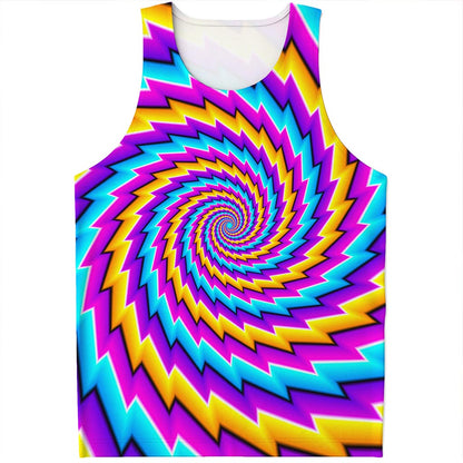 Twisted Spiral Moving Optical Illusion Men's Tank Top