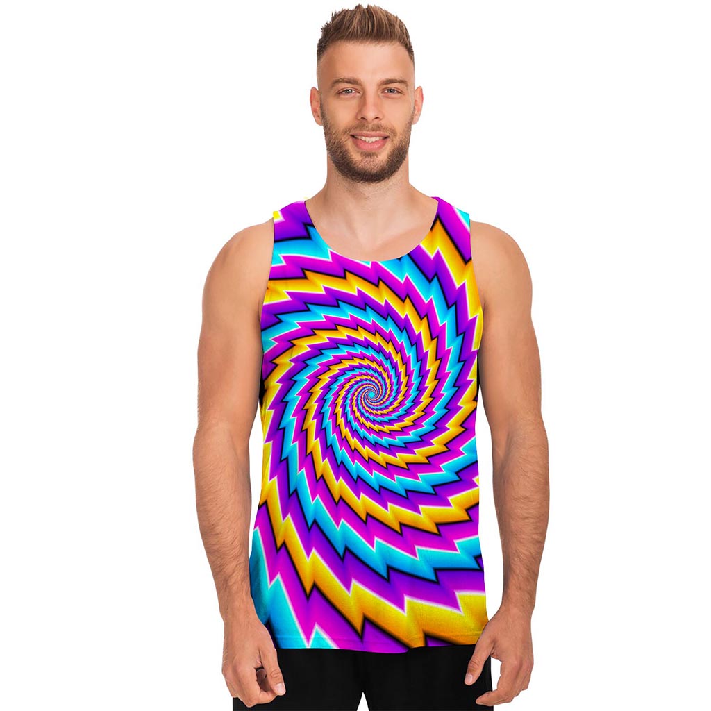 Twisted Spiral Moving Optical Illusion Men's Tank Top