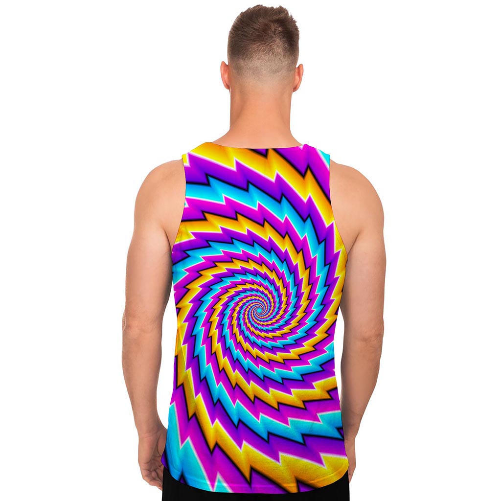 Twisted Spiral Moving Optical Illusion Men's Tank Top