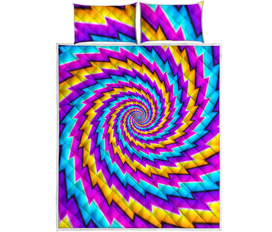 Twisted Spiral Moving Optical Illusion Quilt Bed Set