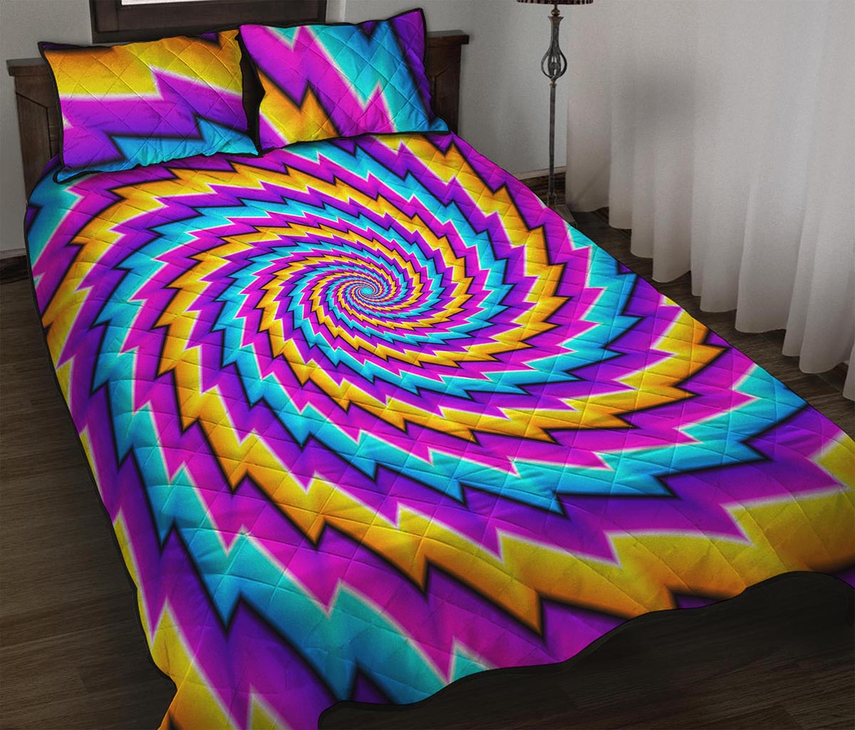 Twisted Spiral Moving Optical Illusion Quilt Bed Set