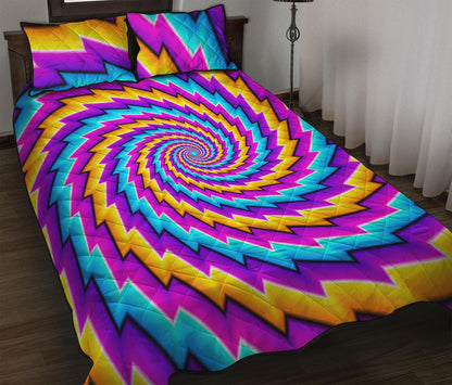Twisted Spiral Moving Optical Illusion Quilt Bed Set