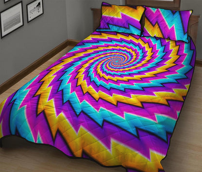 Twisted Spiral Moving Optical Illusion Quilt Bed Set