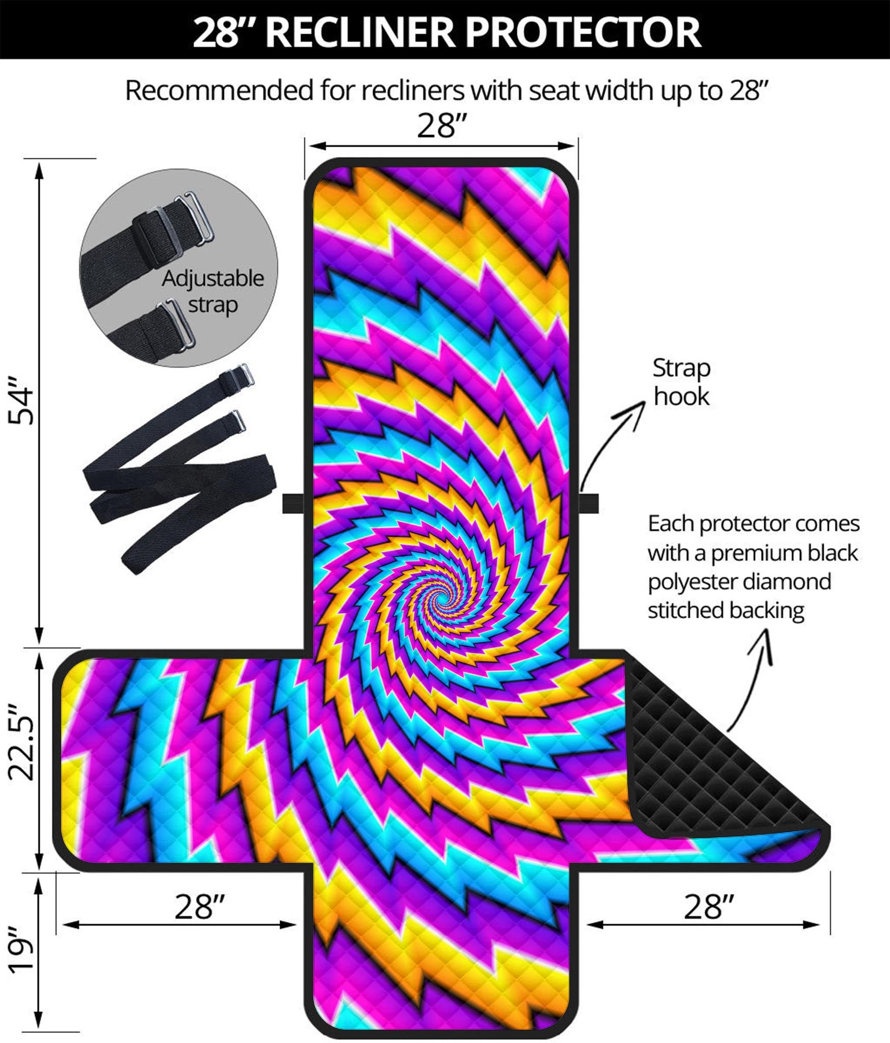 Twisted Spiral Moving Optical Illusion Recliner Protector