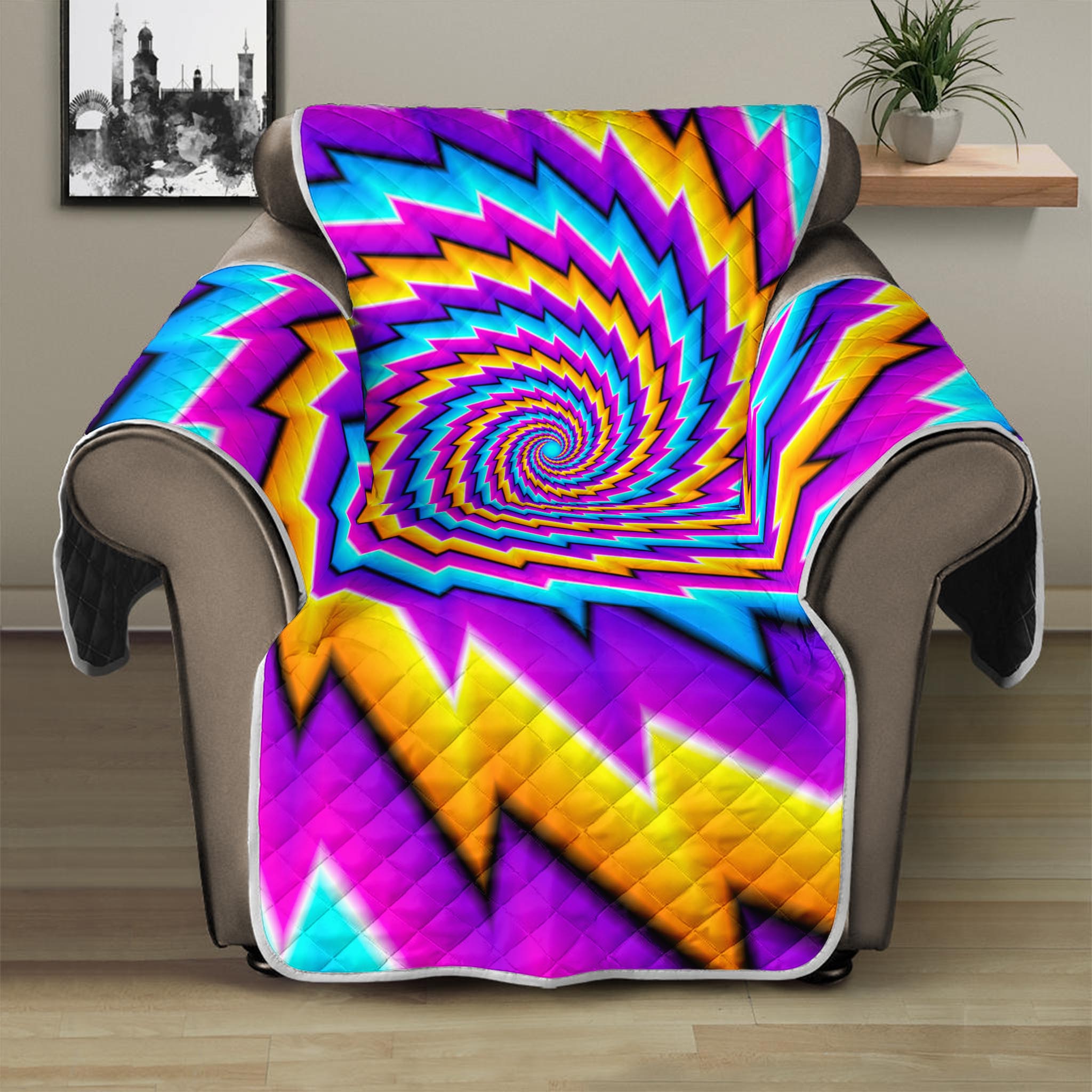 Twisted Spiral Moving Optical Illusion Recliner Protector