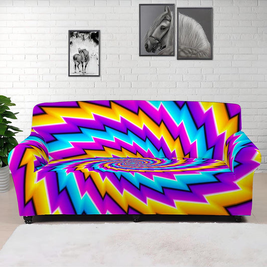 Twisted Spiral Moving Optical Illusion Sofa Cover