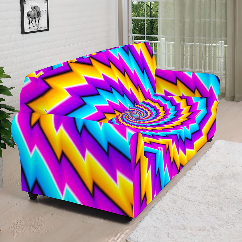 Twisted Spiral Moving Optical Illusion Sofa Cover