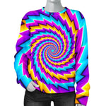Twisted Spiral Moving Optical Illusion Women's Crewneck Sweatshirt GearFrost