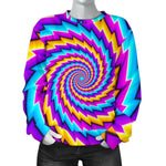 Twisted Spiral Moving Optical Illusion Women's Crewneck Sweatshirt GearFrost