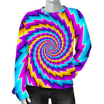 Twisted Spiral Moving Optical Illusion Women's Crewneck Sweatshirt GearFrost