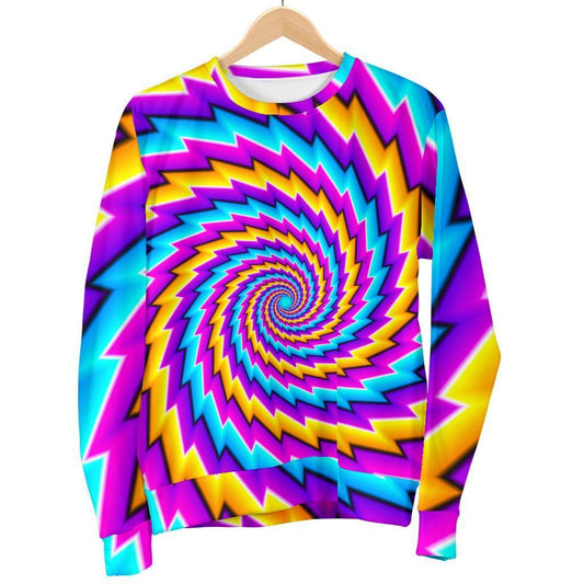 Twisted Spiral Moving Optical Illusion Women's Crewneck Sweatshirt GearFrost