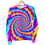 Twisted Spiral Moving Optical Illusion Women's Crewneck Sweatshirt GearFrost