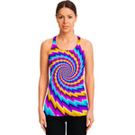 Twisted Spiral Moving Optical Illusion Women's Racerback Tank Top