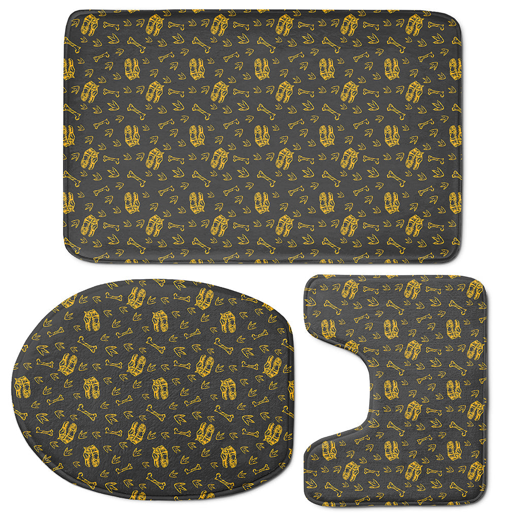 Tyrannosaurus Dino Fossil Pattern Print 3 Piece Bath Mat Set