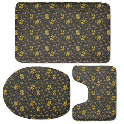 Tyrannosaurus Dino Fossil Pattern Print 3 Piece Bath Mat Set