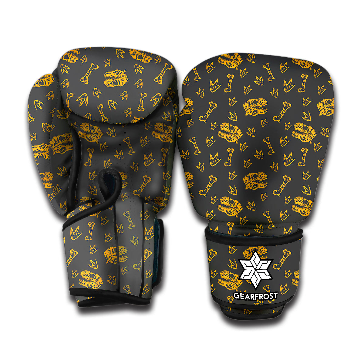 Tyrannosaurus Dino Fossil Pattern Print Boxing Gloves