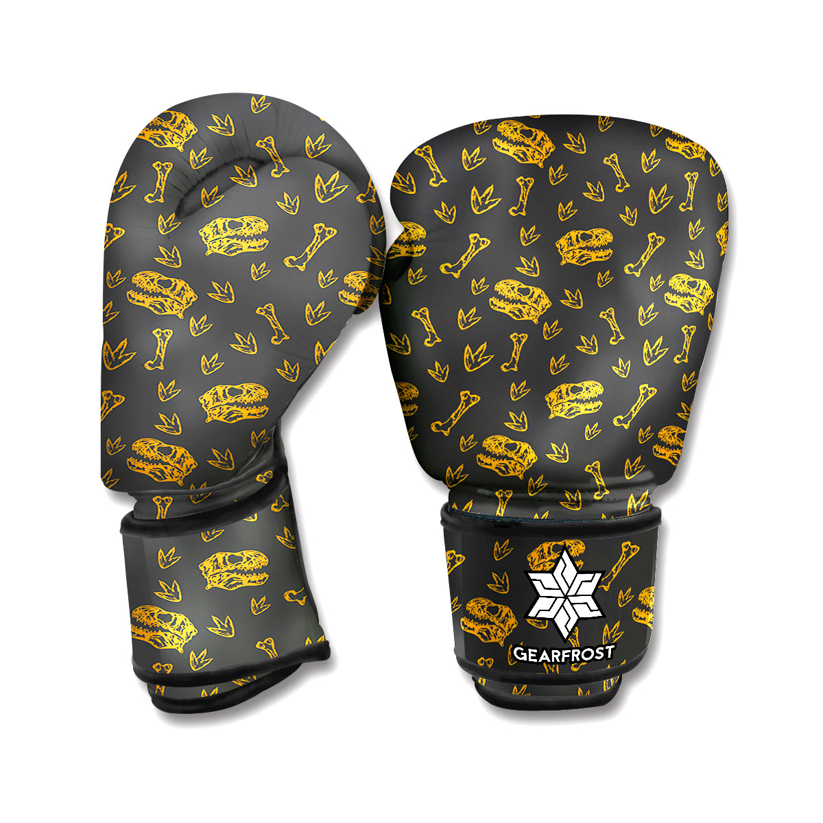 Tyrannosaurus Dino Fossil Pattern Print Boxing Gloves
