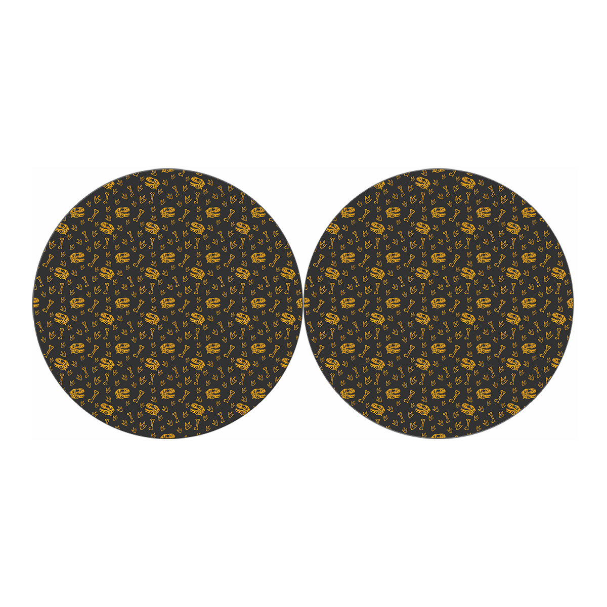 Tyrannosaurus Dino Fossil Pattern Print Car Coasters