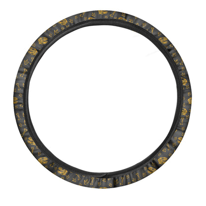 Tyrannosaurus Dino Fossil Pattern Print Car Steering Wheel Cover