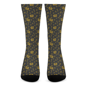 Tyrannosaurus Dino Fossil Pattern Print Crew Socks