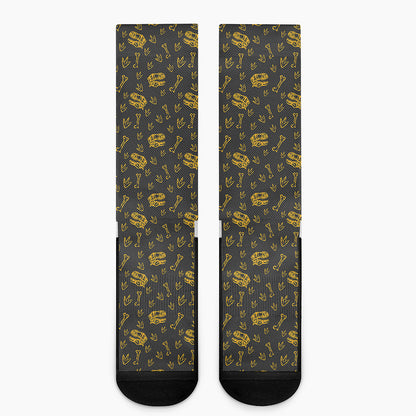 Tyrannosaurus Dino Fossil Pattern Print Crew Socks