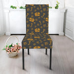 Tyrannosaurus Dino Fossil Pattern Print Dining Chair Slipcover