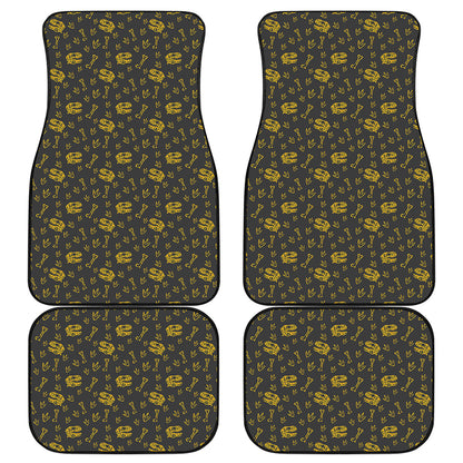 Tyrannosaurus Dino Fossil Pattern Print Front and Back Car Floor Mats