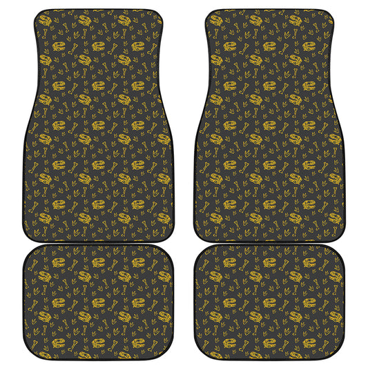 Tyrannosaurus Dino Fossil Pattern Print Front and Back Car Floor Mats