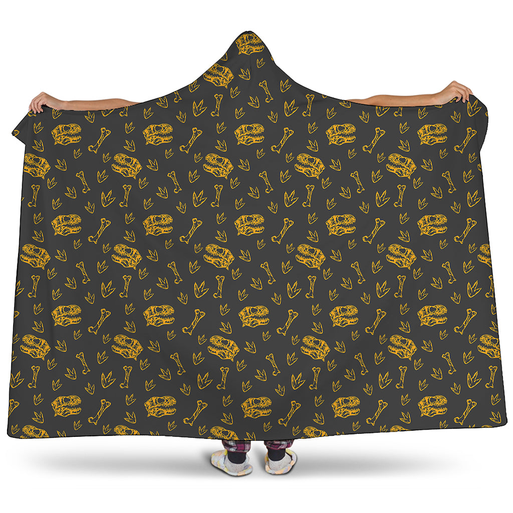 Tyrannosaurus Dino Fossil Pattern Print Hooded Blanket